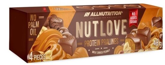 Proteīna šokolādes konfektes NUT LOVE ALLNUTRITION ar karameli un riekstiem, 48g